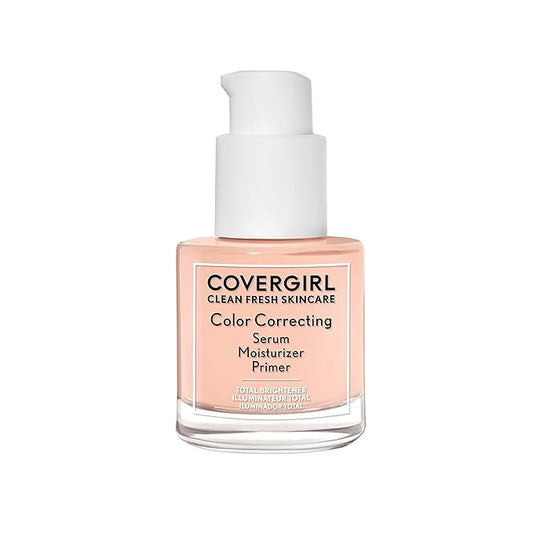 COVERGIRL Clean Fresh Color Correcting Serum â€“ Moisturizer, Face Primer, Skincare, Vegan Formula â€“ Light, 30ml (1.0 fl oz)