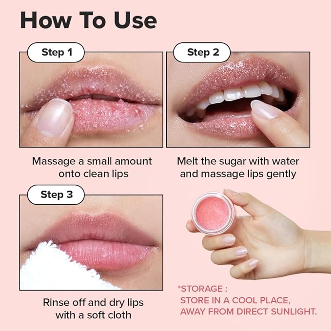 I DEW CARE Overnight Lip Scrub - Cushy Crush | Sugar Vitamin C, Scrubber Exfoliator Products, for Dry and Chapped, Vegan 1.05 Oz