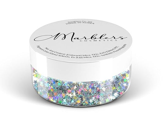 MARBLERS [Star] Shape Glitter for Body & Face 0.11oz (3g) | Flake | Non-Toxic | Vegan | Cruelty-Free | Eyeshadow, Nail Polish, Nail Art | Festival, Rave & Party Makeup | Body & Face