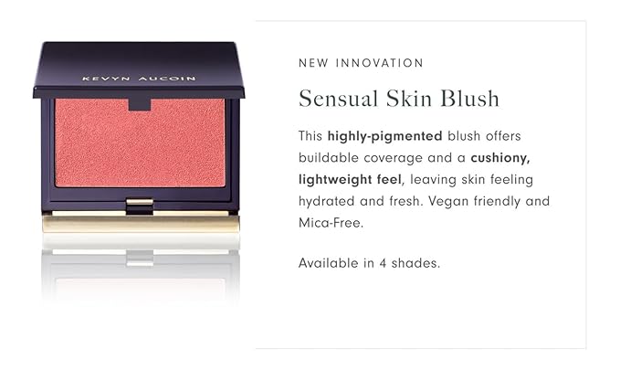 Kevyn Aucoin Sensual Skin Blush – Stripped (soft rose: light berry/cool): Cream-to-powder formula. Airbrushed finish. Helps blur appearance of texture, pores & fine lines. Easy use. Made in Italy.