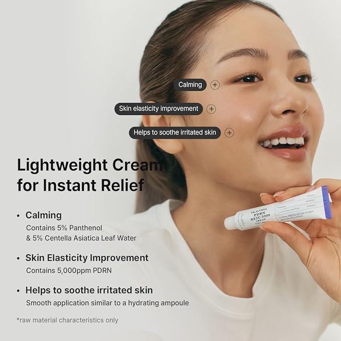 Dr.Althea PDRN Reju 5000 Cream | Biome PDRN Cream for Irritated, Sensitive Skin | Soothing Face Moisturizer with Panthenol and Centella | Korean Vegan Skin Care for All Skin Types, 0.7 Fl Oz