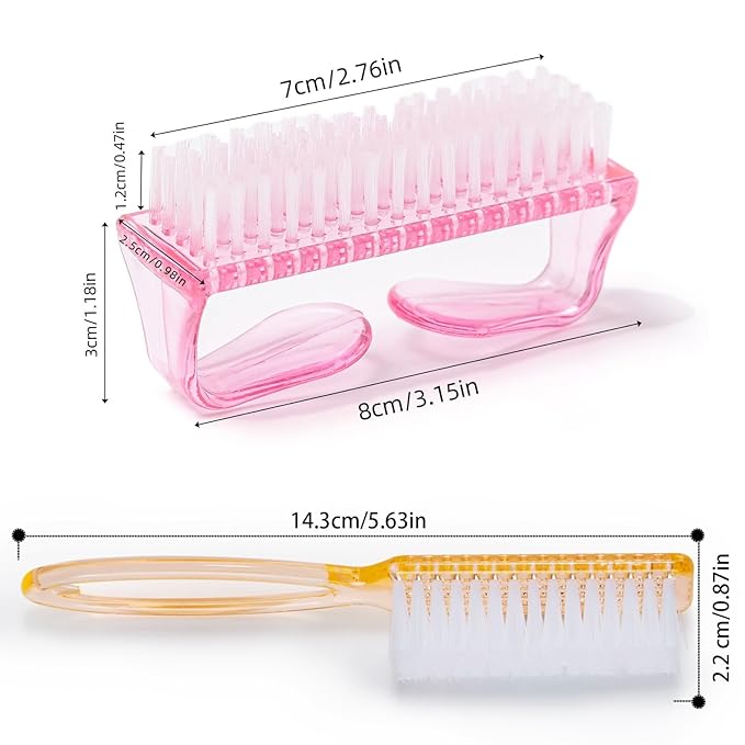 Handle Grip Nail Brush, Nail Cleaning Brushes Pedicure Scrubbing tool, Toes Fingernail Brush Scrub Cleaner kit for Men and Women 8 Pack (Multicolor)