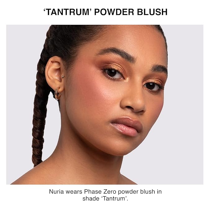 Phase Zero Makeup Powder Blusher | "Tantrum" | 6.7g / 0.24 oz. | Pigmented, Buildable, Lightweight Powder Blush for a Radiant, Healthy, Natural Glow Versatile Shades | Pink, Coral, Peach & Golden Hues