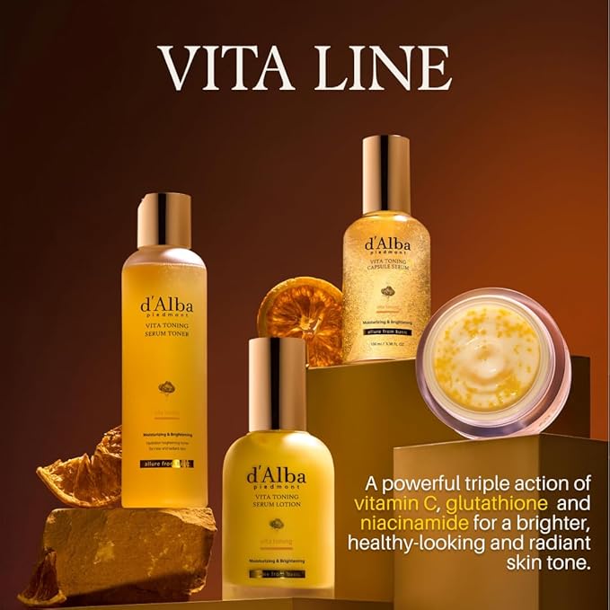 d'alba Piedmont Vita Toning capsule Cream, Deep Hydration Face Moisturizer, Glass Skin with Vita-Cera Oil Capsules, Deep Hydration Face Moisturizer (1.94 oz.)