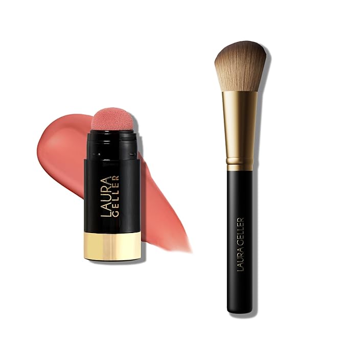 LAURA GELLER Serum Blush, Casual Coral + Angled Blush Brush