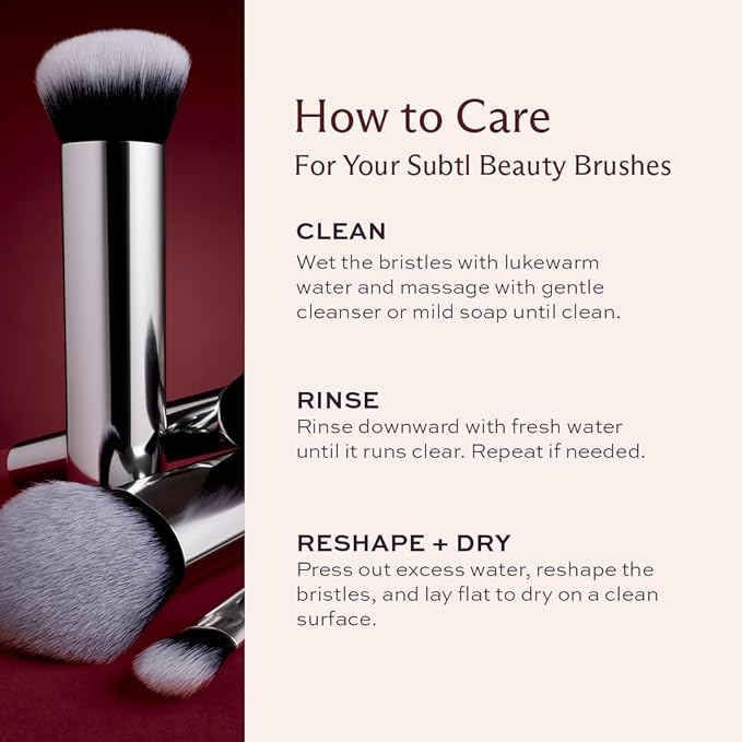 Subtl Mini 4-Piece Travel Makeup Brush Set – Compact & Portable Brushes for Foundation, Powder, Eyes & Blush – Synthetic, Cruelty-Free, Perfect for On-The-Go