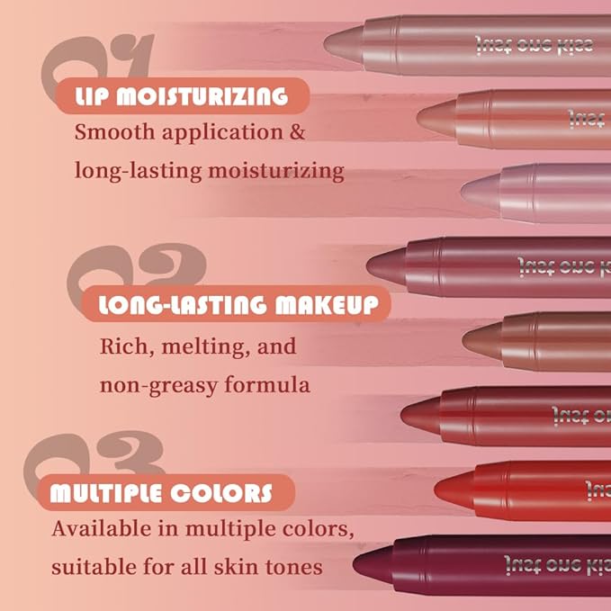 Wine Red Hydrating Cream Lipstick Lip Crayon for Women, Moisturizing Lipstick Long-lasting Waterproof, Retractable Lips Crayon Liner Goes on Smoothly, Tinted Lip Balm + Lips Color in One, 08#