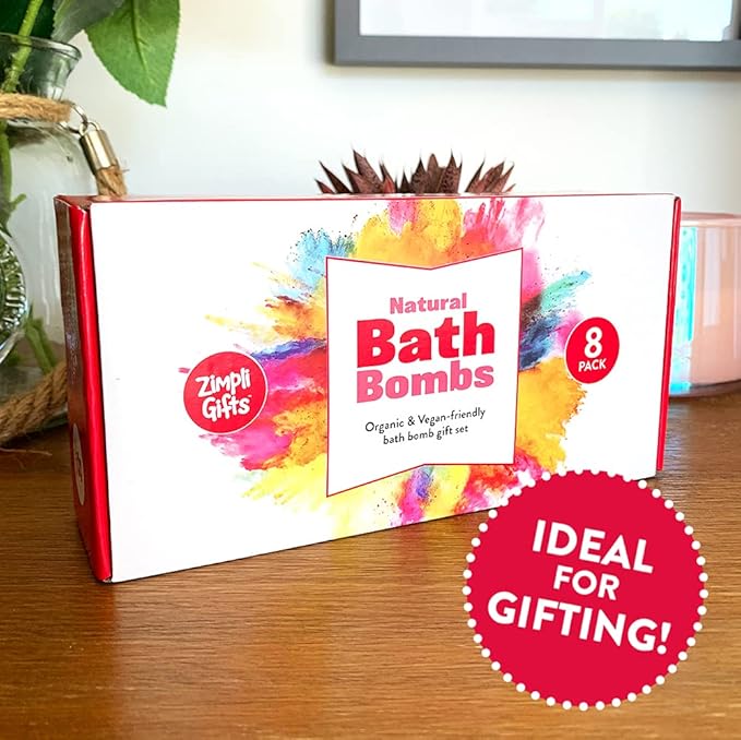8 x Bath Bombs Value Women's Set, Handmade, Moisturising, Vegan & Cruelty Free, Beauty Spa Gift Set, Bath Fizzers, for Women, Girls, Her, Girlfriend