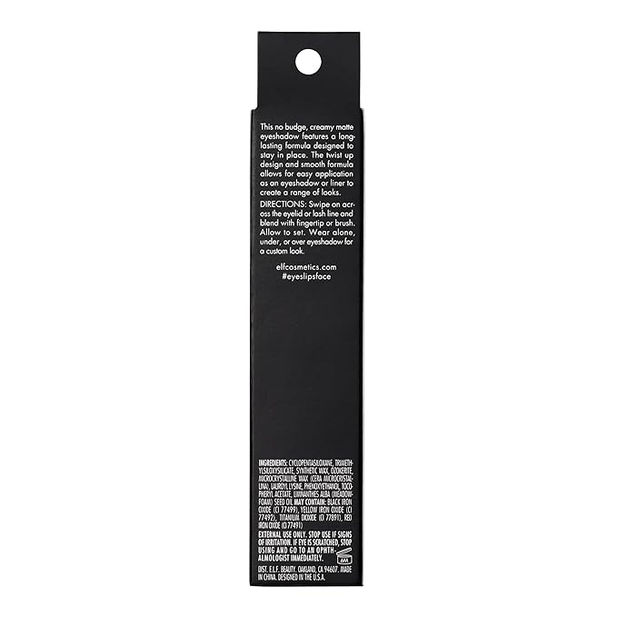 e.l.f. No Budge Matte Shadow Stick, One-Swipe Cream Eyeshadow Stick, Long-Wear & Crease Resistant, Matte Finish, Vegan & Cruelty-Free, Cool Beans