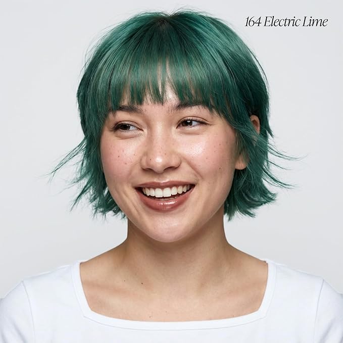 Adore Semi Permanent Hair Color (164 Electric Lime) (2 Pack) | Vegan & Cruelty-Free Green Hair Dye | No Ammonia, No Peroxide, No Alcohol | 4 Fl Oz