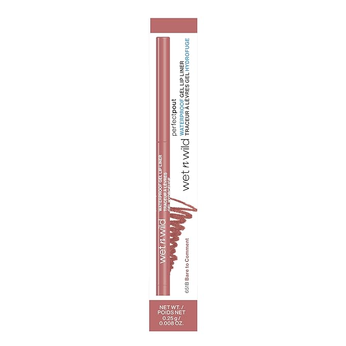 wet n wild Perfect Pout Matte Retractable Gel Lip Liner Pencil, Rich Creamy Long Lasting Color, Well-Defined and Flawless Application, Vegan & Cruelty-Free - Bare To Comment