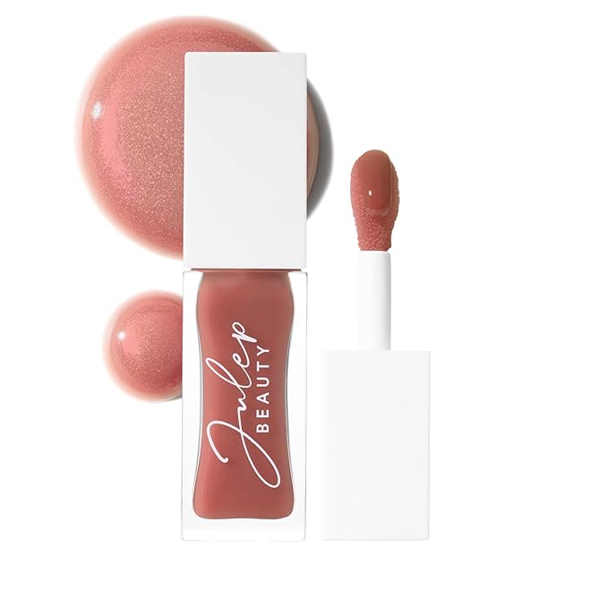 Julep So Plush Glossy Lip Oil – Hydrating Lip Tint with Apricot, Avocado & Jojoba Oils – Non-Sticky Shine, Moisturizing Lip Gloss for Soft, Nourished Lips – Vegan & Cruelty-Free (02 All Neutral)