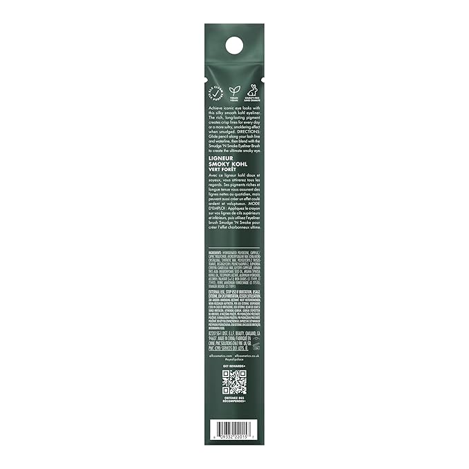e.l.f. Smoky Kohl Eyeliner, Eye Pencil For Creating Long-Lasting, Bold, High-Pigmented Makeup Looks, Vegan & Cruelty-Free, Rose Emerald