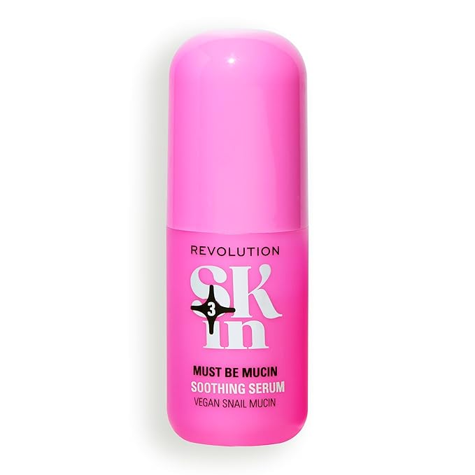 Revolution Skin, Must Be Mucin Vegan Snail Mucin Soothing Serum, Hydrates & Plumps Face & Skin, Vegan & Cruelty-Free, 1.01 fl oz