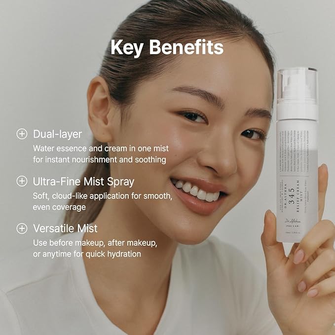 Dr.Althea 345 Relief Cream Mist | Hydrating Facial Mist with Rice Extract | Soothing Care for Sensitive Skin | Vegan Korean Skincare, 2.02 Fl Oz