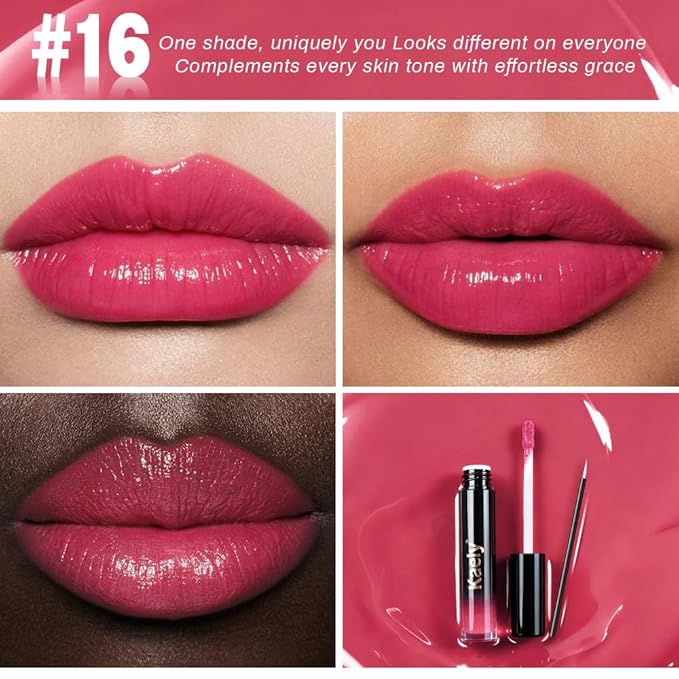 Kaely Longwear No-Budge Lipstick for Women, Highly Pigmented Liquid Lip Color Makeup, Non-Transfer Lip Gloss Stain Waterproof Smudge Proof 24 Hour, Instant Shine, Vegan & Cruelty-Free, 16 STRIKING