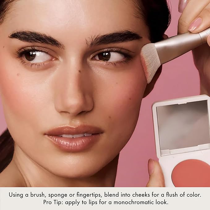 Summer Fridays Blush Butter Balm - Skincare-Infused Hydrating Cream Blush with Hyaluronic Acid, Ceramides, & Shea Butter for a Dewy Flush of Color - Cheek and Lip Tint - Soft Strawberry (0.14 Oz)