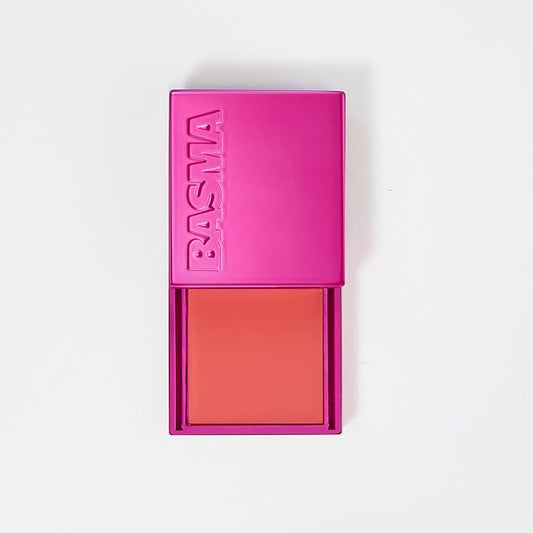 BASMA Beauty Cream Blush for Cheeks, Buildable Non-Sticky Cream Blush Makeup, Long-Lasting Cheek and Lip Tint with Vitamin E, Aloe Vera & Rosemary Extract, Gluten-Free Vegan (Peach)