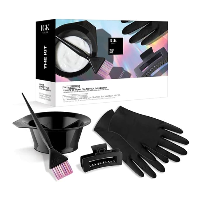 IGK Permanent Hair Dye Color Kit + At-Home Color Tools Set | 5N Back To Brown-Natural Brown, 100% Gray Coverage | Salon-Quality Application | 4.75 oz