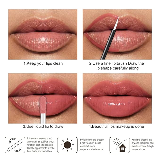 Kaely Longwear No-Budge Lipstick for Women, Highly Pigmented Liquid Lip Color Makeup, Non-Transfer Lip Gloss Stain Waterproof Smudge Proof 24 Hour, Instant Shine, Vegan & Cruelty-Free, 11 PEACHY