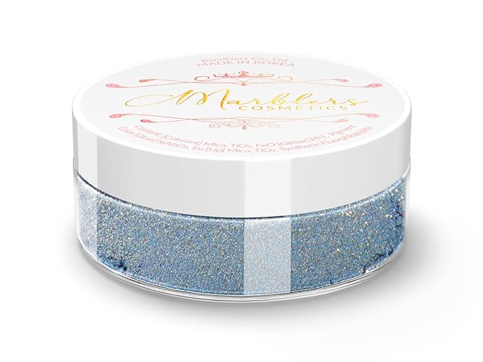 MARBLERS Glitter Mica Powder [Starry Night Blue] 0.14oz (4g) | Glitter Mica | Highly Pigmented | Non-Toxic, Vegan, Cruelty-Free | Eyeshadow, Body Butter, Nail Art & Polish | Party, Body, Face Makeup