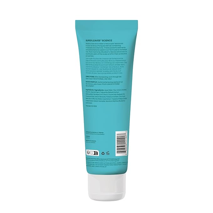 ATTITUDE Extra Gentle Hair Conditioner, Soothes Dry Scalp, Naturally Derived Ingredients, Vegan Detangler, Dermatologically Tested, Unscented, 8 Fl Oz (Pack of 6)