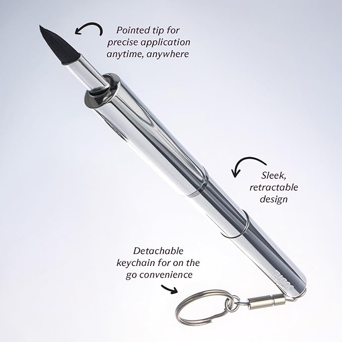 Subtl Beauty Retractable Lip Brush – Sleek, Travel Lip Brush Keychain for Precise Application
