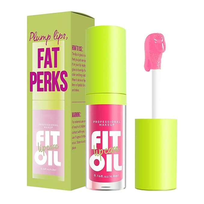 8 Colors Big Brush Head Lip Oil, Smooth Glossy Lip Glow Oil, Ultra-Hydrating & Nourishing, Long Lasting Fresh Transparent Tinted Plumping Lip Oil, Non-Sticky Formula (#02)
