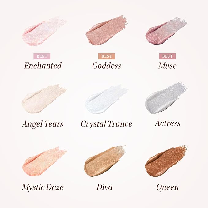 DEARDAHLIA Paradise Shine Eye Sequins (Enchanted) - Lightweight Liquid Glitter Eyeshadow, Minimal Fallout, High-Shine Pearl Finish, Lightweight, Blendable, Vegan Korean Eye Makeup. 0.14 oz