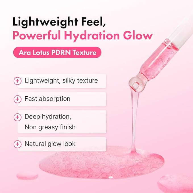 Hanskin PDRN Pink Peptide Hyaluron Glow Serum - 200,000ppm Pink Lotus Vegan PDRN | Intensive Hydrating Glow Ball Essence for Glass Skin, Plumping & Firming | Korean Skincare 1.01 fl. oz.