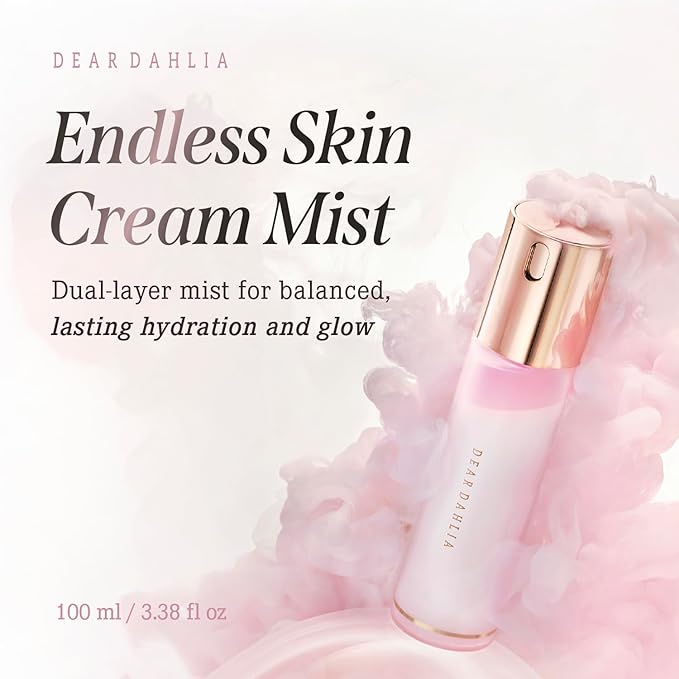 DEARDAHLIA Endless Skin Cream Mist 100ml - Vegan Dual-Layer Hydrating Face Mist, Deep Moisture & Glow Boost. Before & After Makeup Facial Spray. K-Beauty Korean Skincare