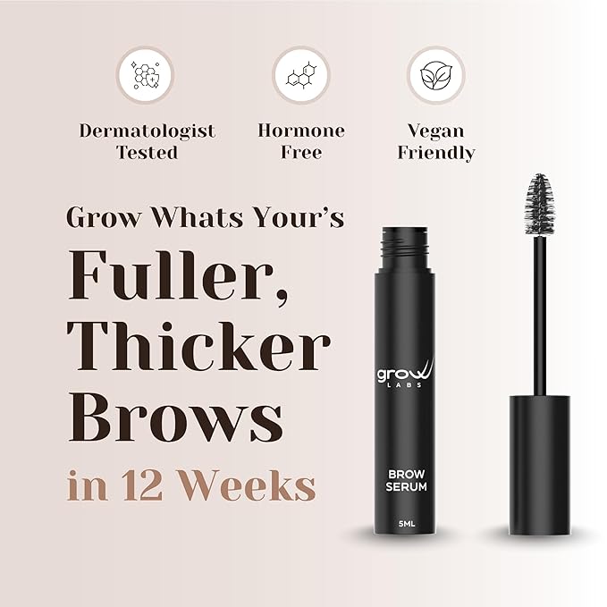 Eyebrow Growth Serum – with Biotin & Peptides – Regrow Eyebrow Hair – Nourishing Formula for Thicker, Fuller, Natural-Looking Brows – Vegan, Cruelty-Free – Made in USA – 5 ml
