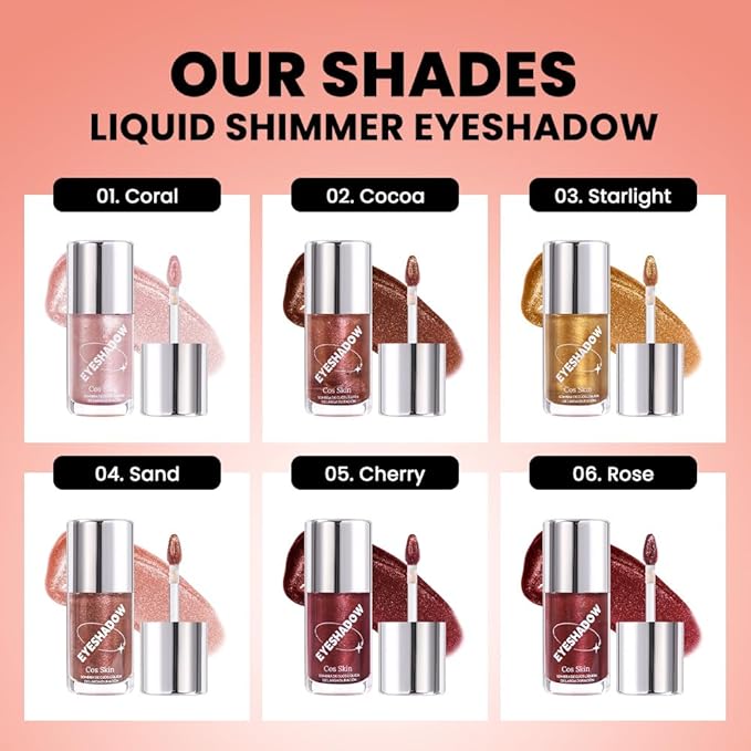 Champagne Liquid Metallic Glittler Shimmer Eyeshadow, Longwear Eye Makeup For Older Women, Buildable Highly Pigmented & Blendable Eye Shadow Cream in Shimmer Finishes, Vegan & Cruelty-Free (Champagne)