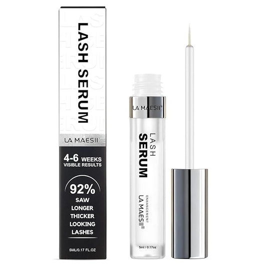 Lash Serum, Eyelash Growth Serum with Advanced Formula, Eyelash Enhancing for Longer Thicker and Fuller Looking Lashes, Vegan & Cruelty-Free for Sensitive Eyes (5mL)