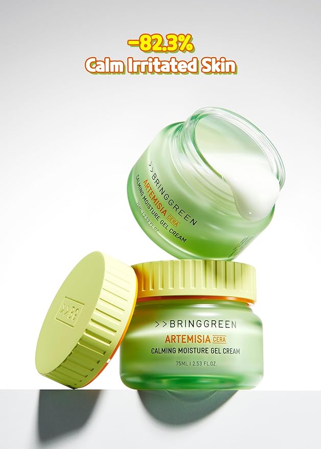 BRING GREEN Artemisia Cera Calming Moisture Gel Cream | Vegan Glass Skin Daily Skincare for Intense Moisturization for Dry, Oily skin, Calming Sensitive Skin, Irritated Skin 2.53 Fl. Oz.