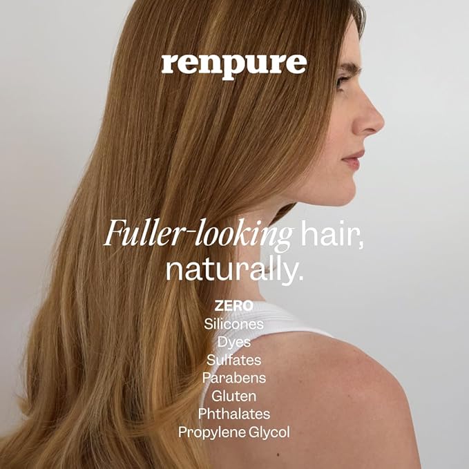 RENPURE Biotin & Collagen Leave-In Conditioner Treatment, For a Fuller, Thicker Look, Biotin Hair Spray Leave In Conditioner For Fine, Thin or Limp Hair, Vitamin B7, Collagen 8 Fl Oz (Pack of 2)