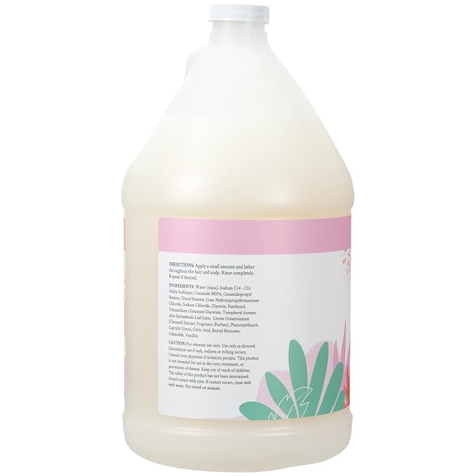 Ginger Lily Farms Botanicals Moisturizing Shampoo for All Hair Types, 100% Vegan & Cruelty-Free, Vanilla Sugar Bliss, 1 Gallon (Pack of 4)