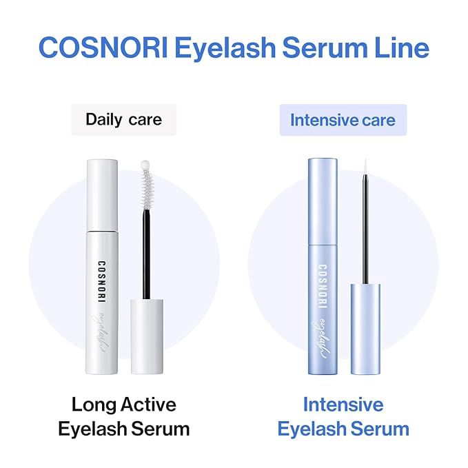 COSNORI Intensive Eyelash Serum - Korean Eyelash Root Care Serum for Healthier and Stronger Lashes - High Purity Protein, Plant-Based Collagen - Hypoallergenic Formula, Non-Irritating, 0.2 fl.oz