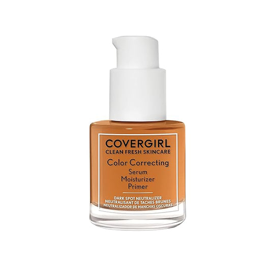 COVERGIRL Clean Fresh Color Correcting Serum â€“ Moisturizer, Face Primer, Skincare, Vegan Formula â€“ Deep, 30ml (1.0 fl oz)