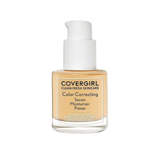 COVERGIRL Clean Fresh Color Correcting Serum â€“ Moisturizer, Face Primer, Skincare, Vegan Formula â€“ Medium, 30ml (1.0 fl oz)