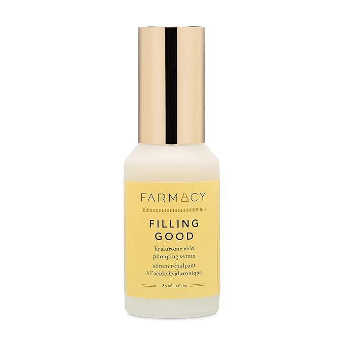 Farmacy Hyaluronic Acid Serum for Face - Filling Good Face Serum with Vegan Collagen Peptides - Helps Smooth Fine Lines + Wrinkles - Hydrating, Plumping + Anti Aging Skin Care (30ml)