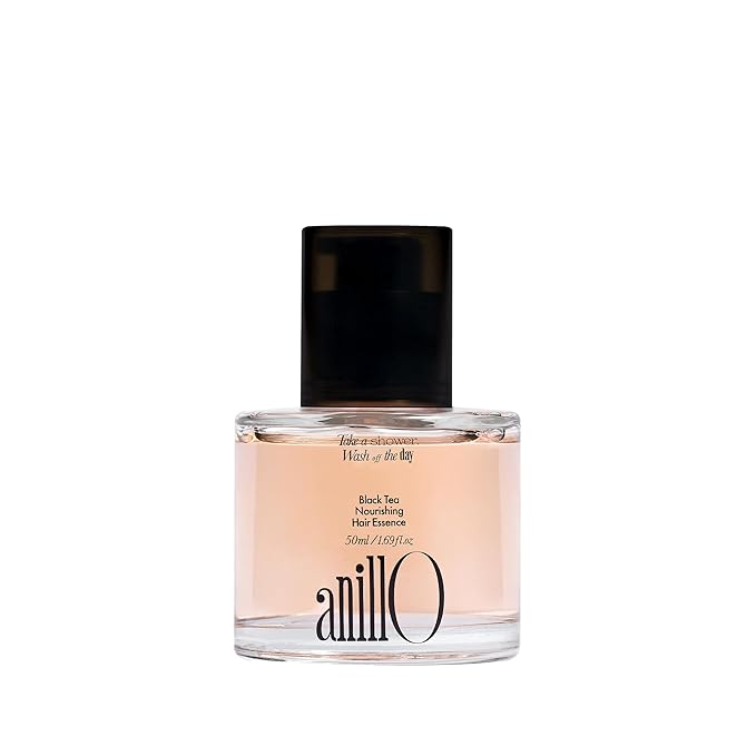 ANILLO Black Tea Nourishing Hair Essence with Green Tea Oil, Protein & Biotin for Nourishment and Shine - Creamy Woody Scent, Vegan, Paraben-Free 50ml / 1.69 fl. Oz