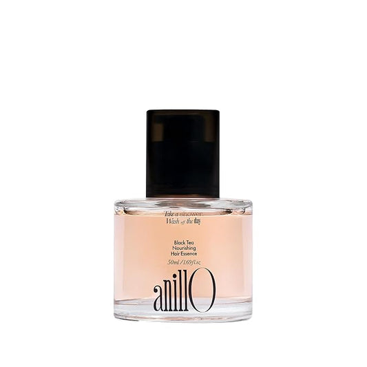 ANILLO Black Tea Nourishing Hair Essence with Green Tea Oil, Protein & Biotin for Nourishment and Shine - Creamy Woody Scent, Vegan, Paraben-Free 50ml / 1.69 fl. Oz