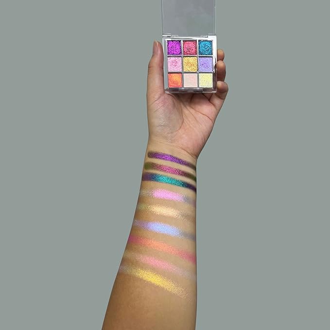 Professional super multi-chrome 9 color eyeshadow palette,long-lasting and handmade chameleon eyeshadow,100% Vegan and Cruelty Free with special colors,Super Smooth and Highly Pigmented (#04)