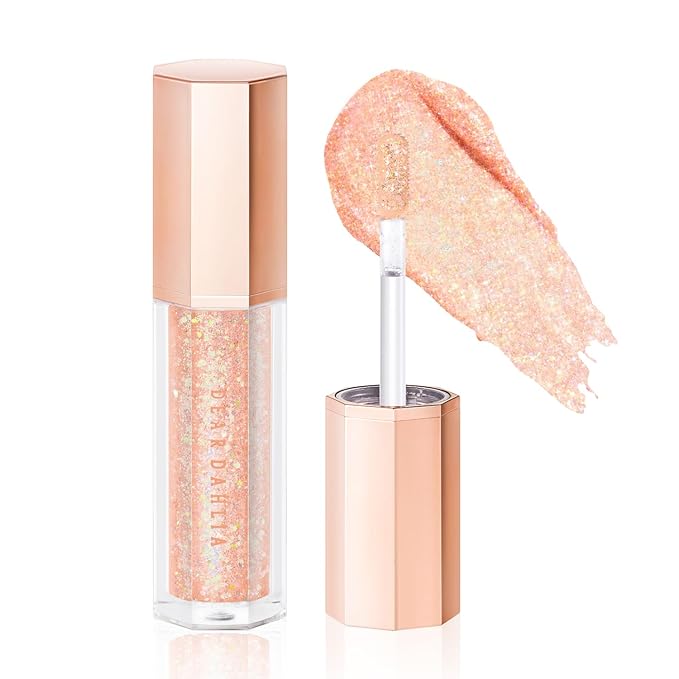 DEARDAHLIA Paradise Shine Eye Sequins (Mystic Daze) - Lightweight Liquid Glitter Eyeshadow, Minimal Fallout, High-Shine Pearl Finish, Lightweight, Blendable, Vegan Korean Eye Makeup. 0.14 oz