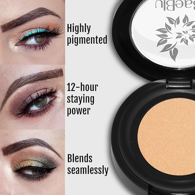 BaeBlu Hypoallergenic Eyeshadow Organic 100% Natural Finely Pressed Velvety Smooth Powder, Made in USA, Solar Flare