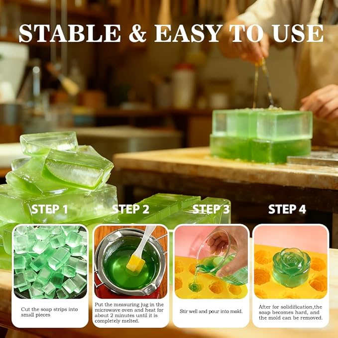 Aloe Vera Melt & Pour Soap Base, 5.2 lb – Clear Glycerin Soap Base for DIY, Crafting, Gift Making – Easy to Use
