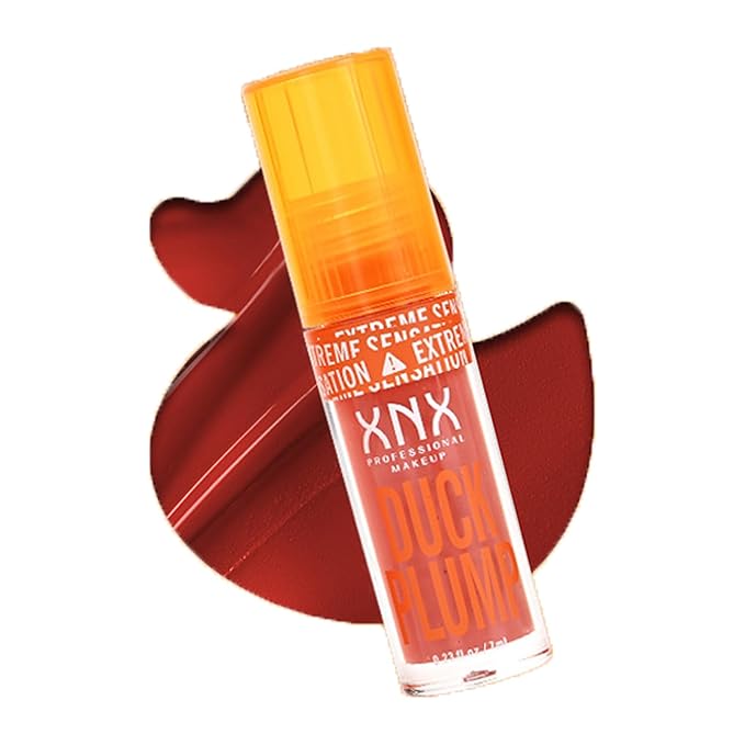 High Pigment Plumping Lip Gloss with Spicy Ginger, Vegan Lip Makeup, Hydrating Plumping Booster Moisturizing Volumizing Lip Gloss