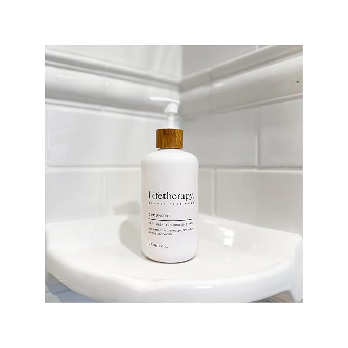 Lifetherapy 3-in-1 Body Wash, Bubble Bath & Hand Wash – Grounded | Clean, Skin-Loving Formula | Vegan & Gluten Free | Nourishing & Revitalizing | Free From Parabens, Sulfates & Phthalates12oz