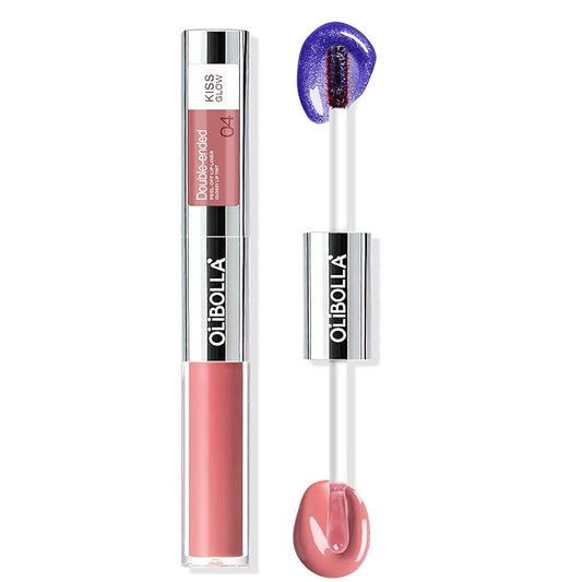 Double-Ended Peel-Off Lip Liner & Gloss Tint – Long-Lasting Hydrating Lip Color, Smudge-Proof & Kiss-Proof Gloss Duo for Plump Shiny Lips (04 Mocha Glow)
